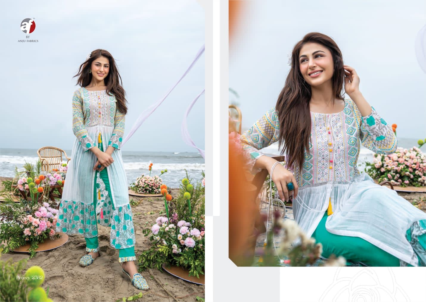 Breezy New Exclusive Party Wear Stylish Designer Kurti With Bottom Collection